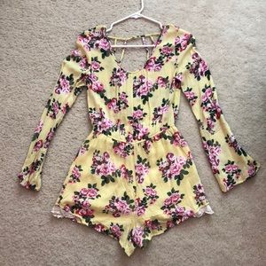 Floral yellow Charlotte Russe Romper